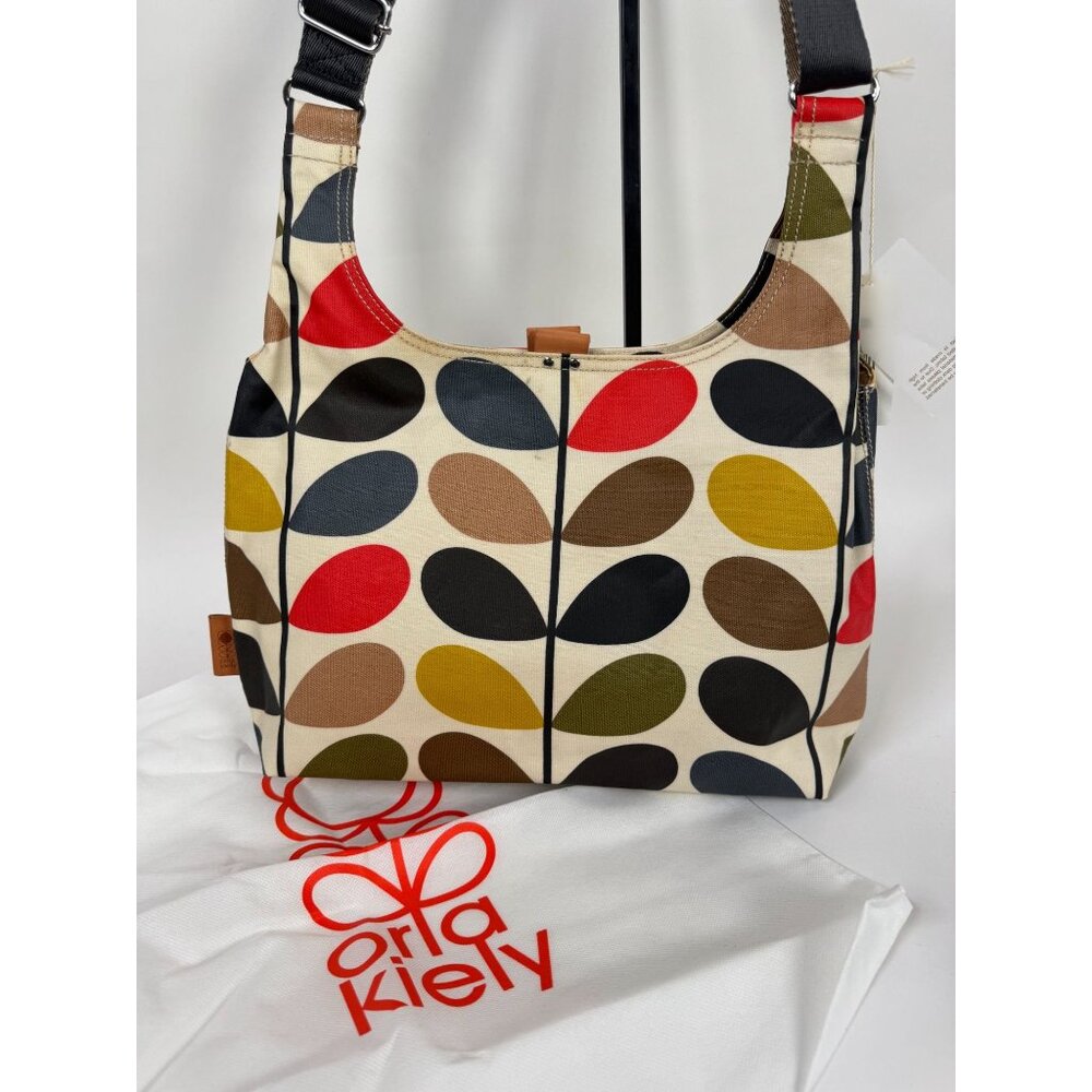 Orla Kiely Multicolor Midi Crossbody Bag  With Leather Accents & Interior Pocket